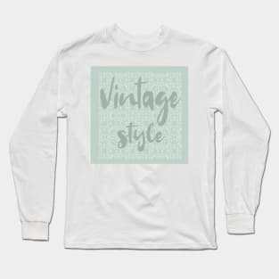 Vintage Style Mint Green Pattern Long Sleeve T-Shirt